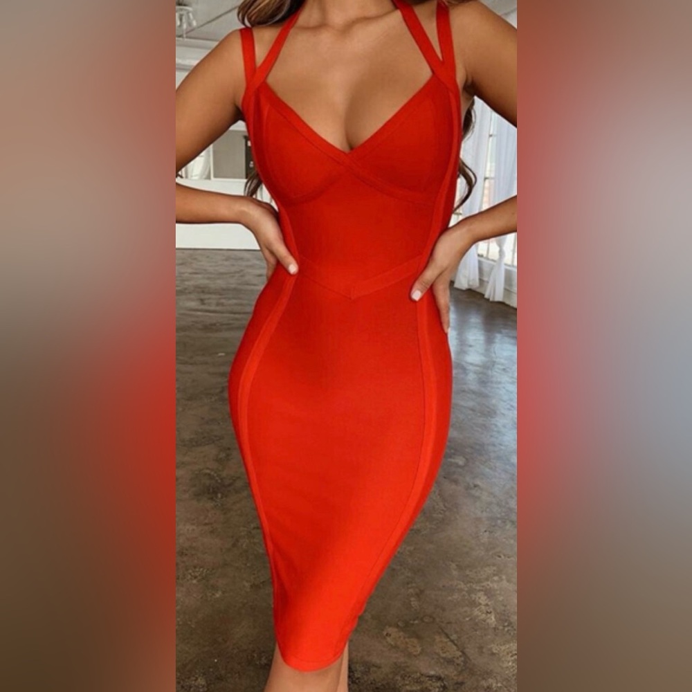 Toxic envy boutique Chic Red Midi Dress